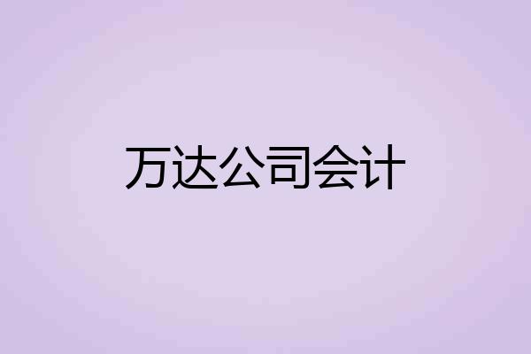 万达公司会计