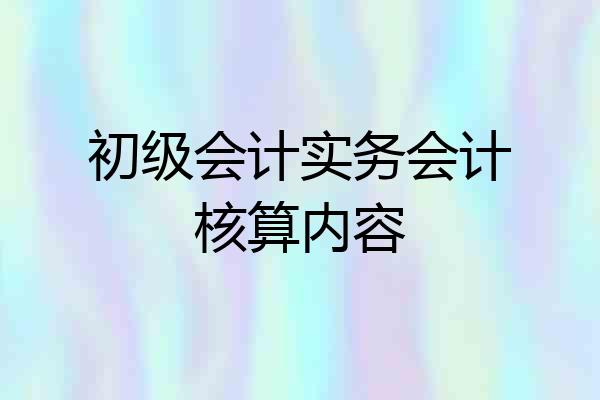 初级会计实务会计核算内容