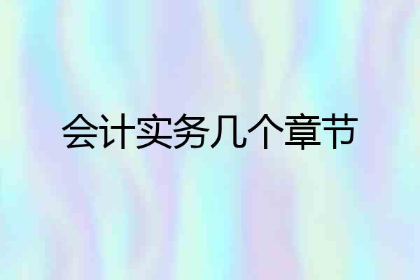 会计实务几个章节