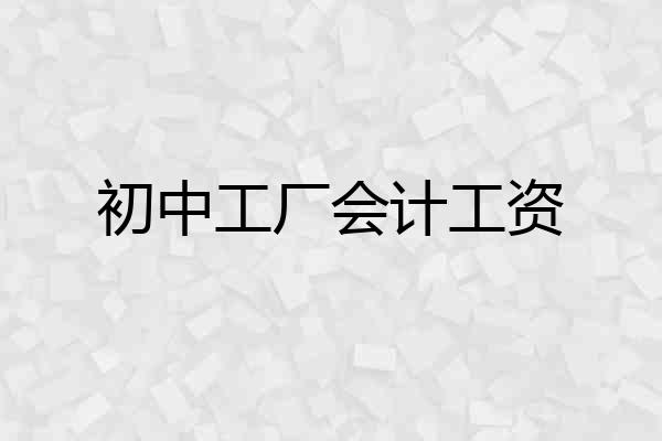 初中工厂会计工资