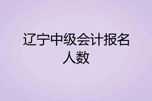 辽宁中级会计报名人数
