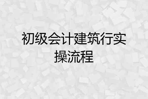 初级会计建筑行实操流程
