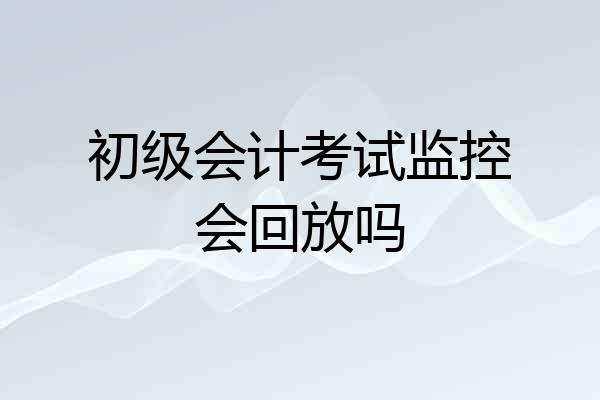 初级会计考试监控会回放吗