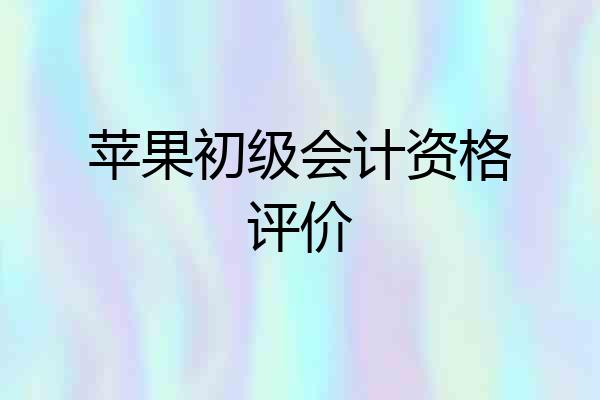 苹果初级会计资格评价