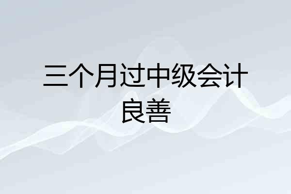 三个月过中级会计良善