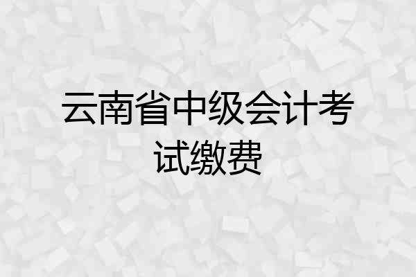 云南省中级会计考试缴费