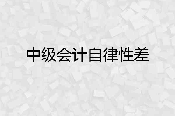 中级会计自律性差