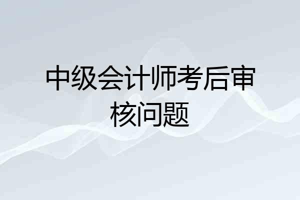 中级会计师考后审核问题