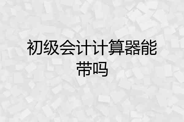初级会计计算器能带吗
