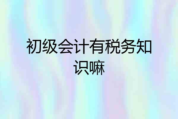 初级会计有税务知识嘛