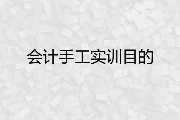 会计手工实训目的
