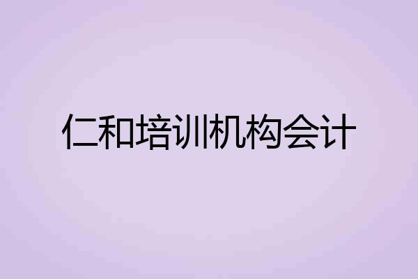 仁和培训机构会计