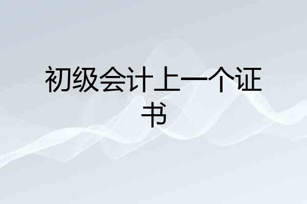 初级会计上一个证书
