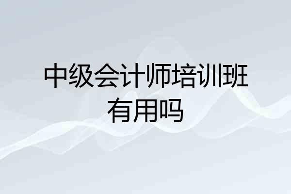 中级会计师培训班有用吗