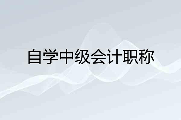 自学中级会计职称