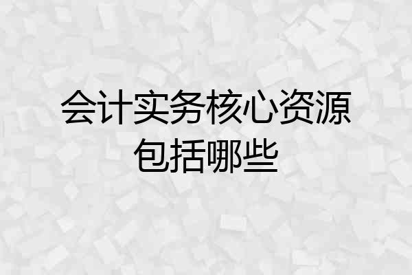 会计实务核心资源包括哪些