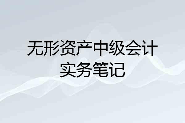 无形资产中级会计实务笔记