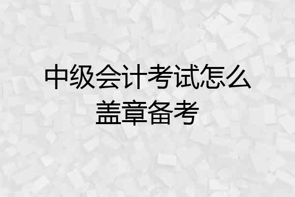 中级会计考试怎么盖章备考