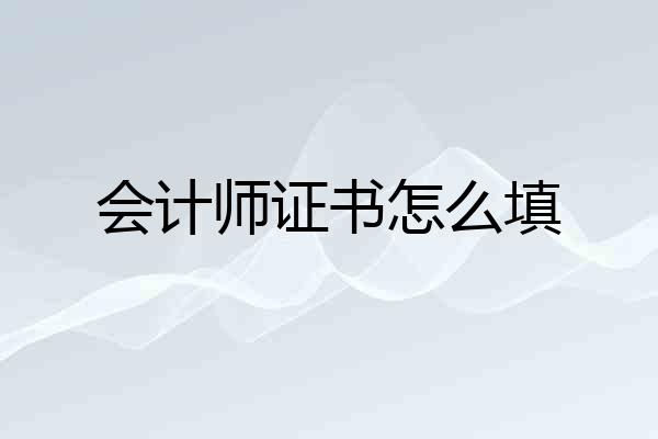 会计师证书怎么填