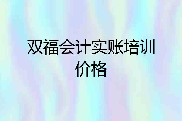 双福会计实账培训价格