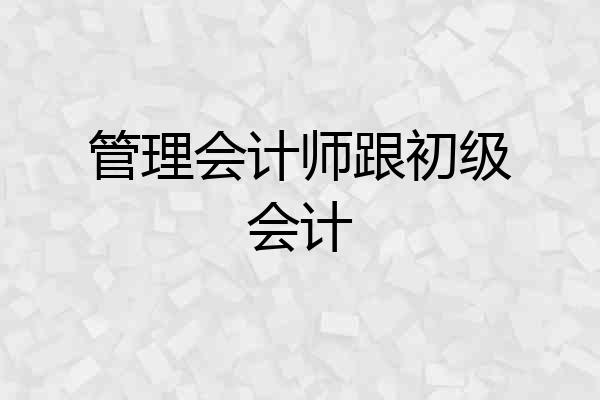 管理会计师跟初级会计