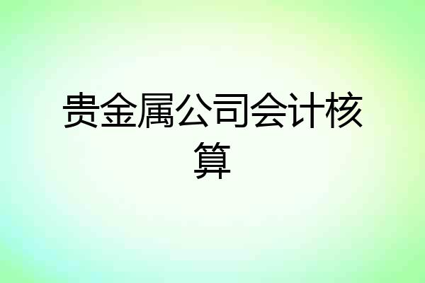 贵金属公司会计核算