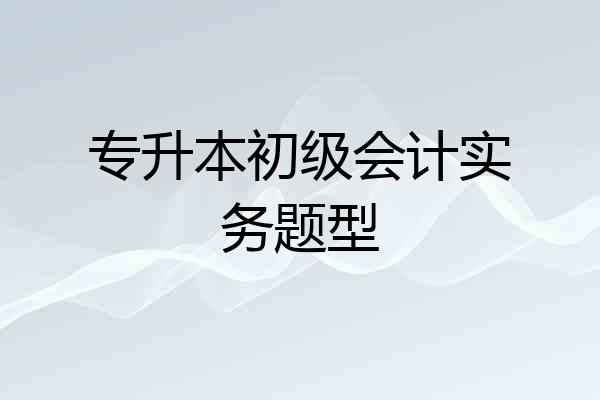 专升本初级会计实务题型