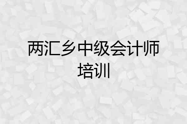 两汇乡中级会计师培训