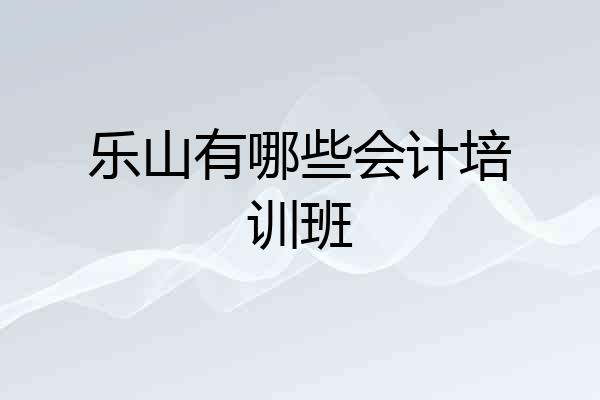 乐山有哪些会计培训班