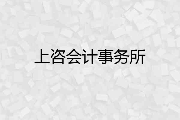 上咨会计事务所
