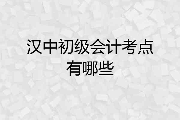 汉中初级会计考点有哪些