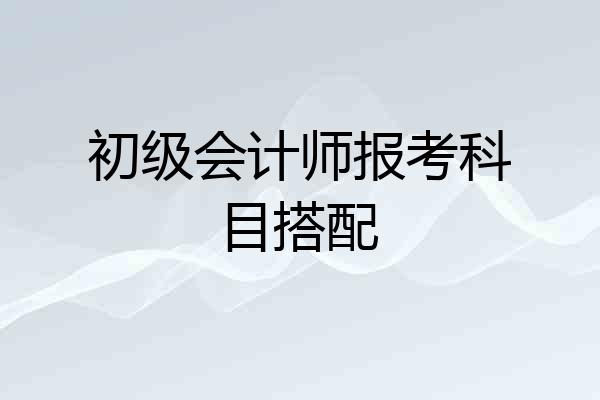 初级会计师报考科目搭配