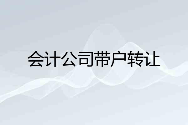 会计公司带户转让