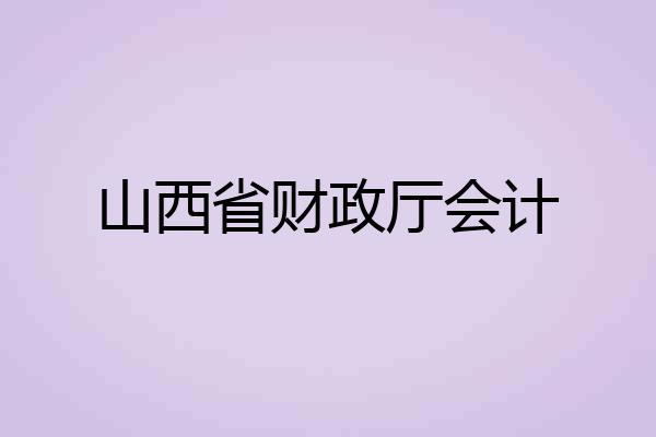 山西省财政厅会计