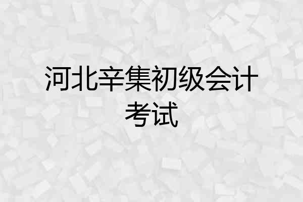 河北辛集初级会计考试