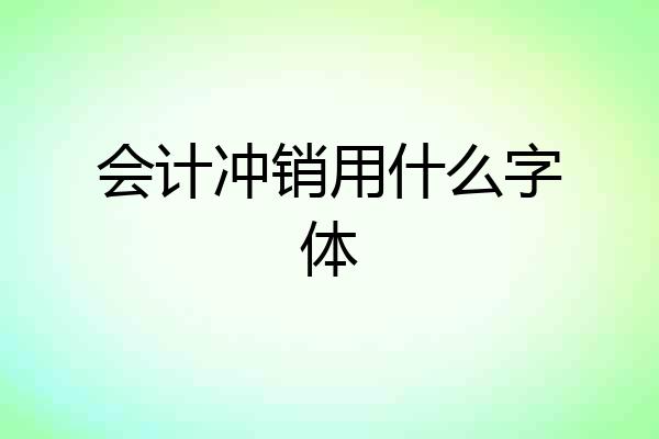 会计冲销用什么字体