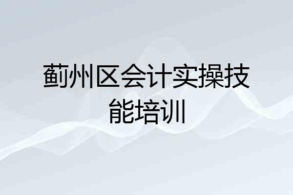蓟州区会计实操技能培训
