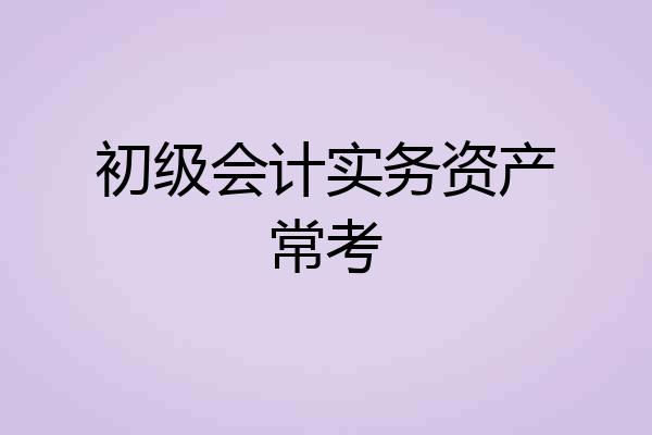 初级会计实务资产常考