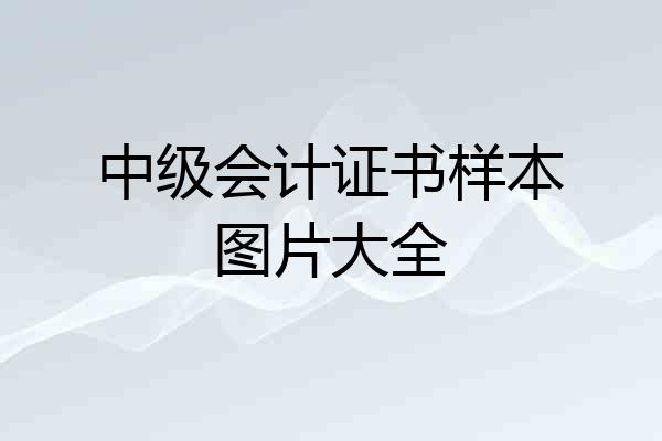 中级会计证书样本图片大全