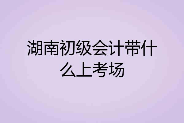 湖南初级会计带什么上考场