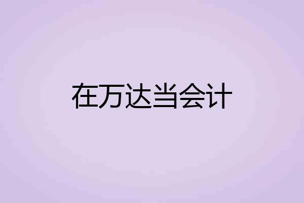 在万达当会计