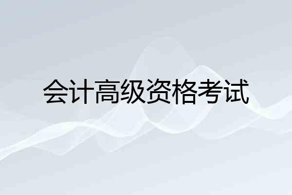会计高级资格考试
