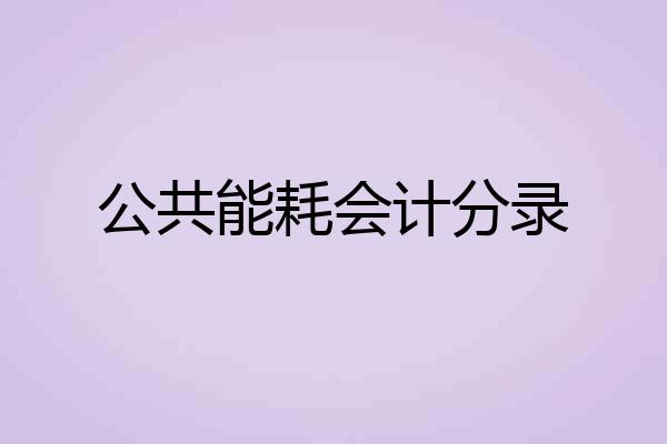 公共能耗会计分录