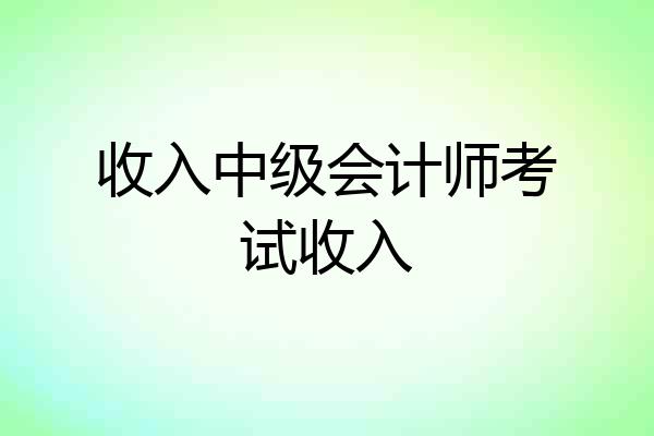 收入中级会计师考试收入