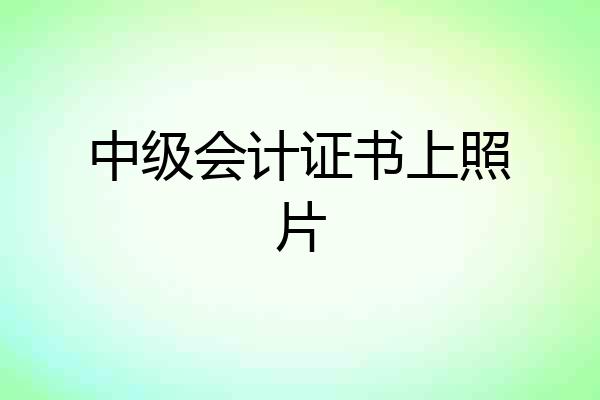 中级会计证书上照片
