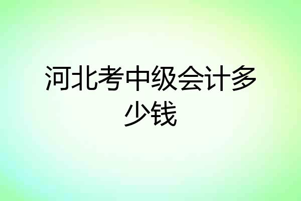 河北考中级会计多少钱