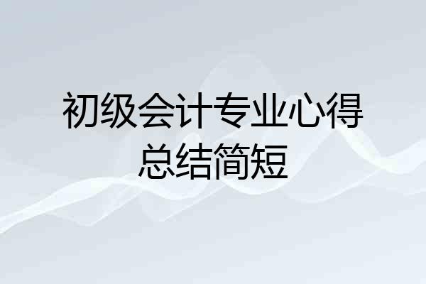初级会计专业心得总结简短