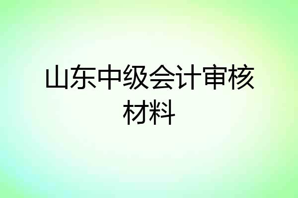 山东中级会计审核材料