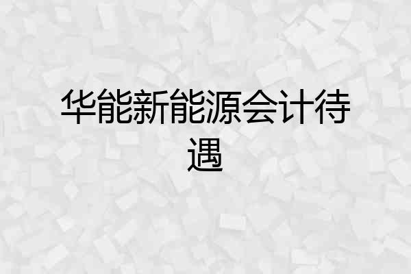 华能新能源会计待遇