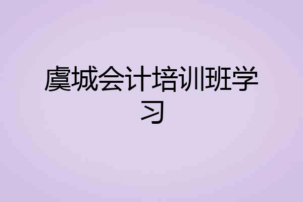 虞城会计培训班学习